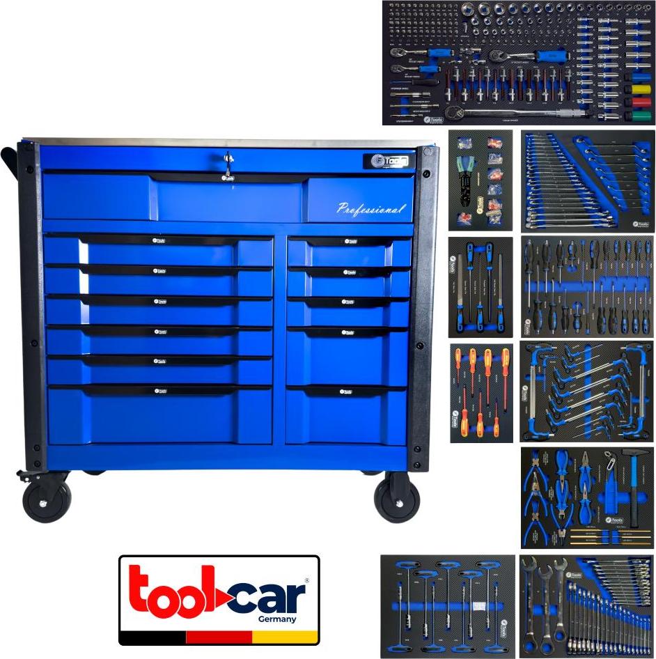 Werkstattwagen befüllt bestückt - 12 Schubladen, Heavy Duty, XXL