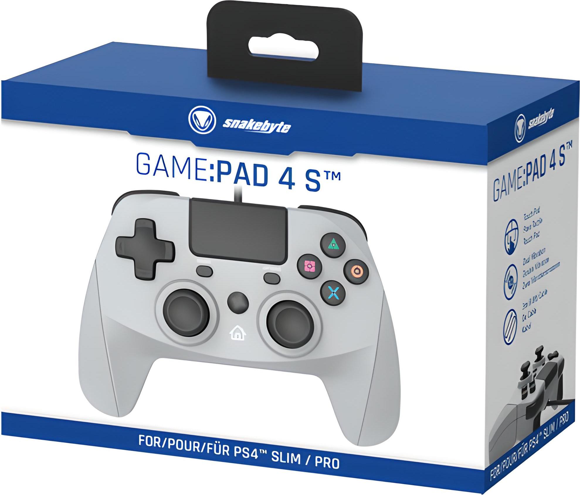 Snakebyte 4 S, Gamepad, PlayStation 4, Playstation 3, D-pad, Analógový/digitálny, Kábel, USB