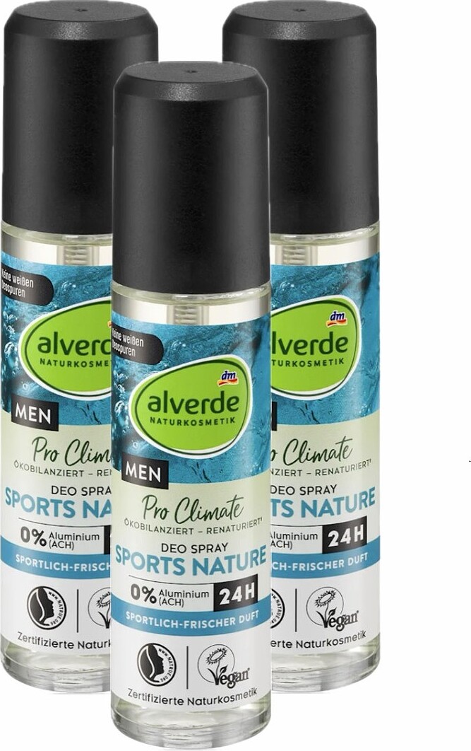 Dm-Drogeri markt 3 x alverde MEN - Deo Zerstäuber Deodorant Sports Nature (3 x 75 ml) al-4355-3x