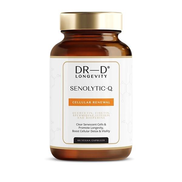 DR-D LONGEVITY Senolytic-Q – Senolytischer Komplex mit Quercetin, Fisetin, Lutolin und mehr für Zellreinigung & Anti-Aging, 60 Kapseln | DR-D