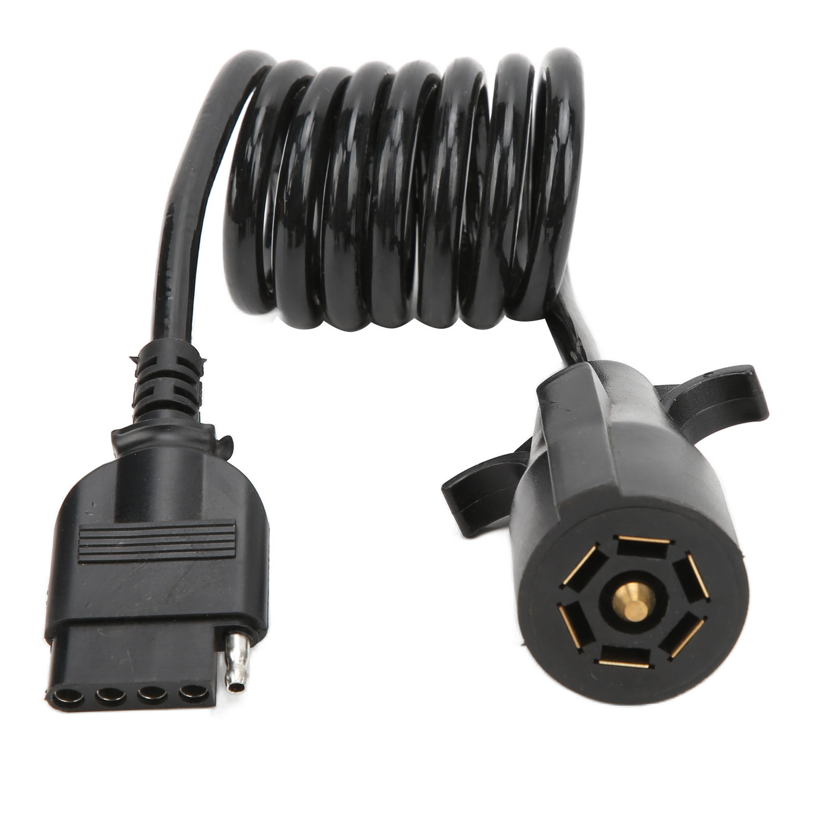 7 Way Round to 5 Way Pin Trailer Connector Adapter Plug,7 Way Round to 5 Way Pin Connector Plug,Trailer Wiring Adapter,Brass Terminal Wiring Adapter for Trailers,7 Pin to 5 Pin Trailer Connector Adapter Plug,7 to 5 Way Trailer Connector