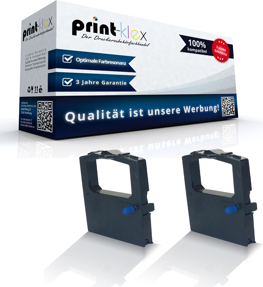 Print-Klex GmbH & Co.KG 2x Kompatible Schriftbänder für OKI ML 590 OKI Microline 590 Microline 590 n Microline 590 Series Microline 591 Microline 591 n ML 590 ML 590 Elite ML 590 n OKI-ML-590 Nylon Office Plus Serie AMH-PML590CA9
