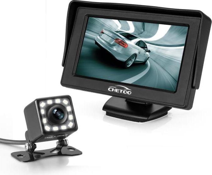 Zadná kamera do auta 12 LED 170° uhol vodotesný cúvací systém + 4,3" LCD monitor nočné videnie