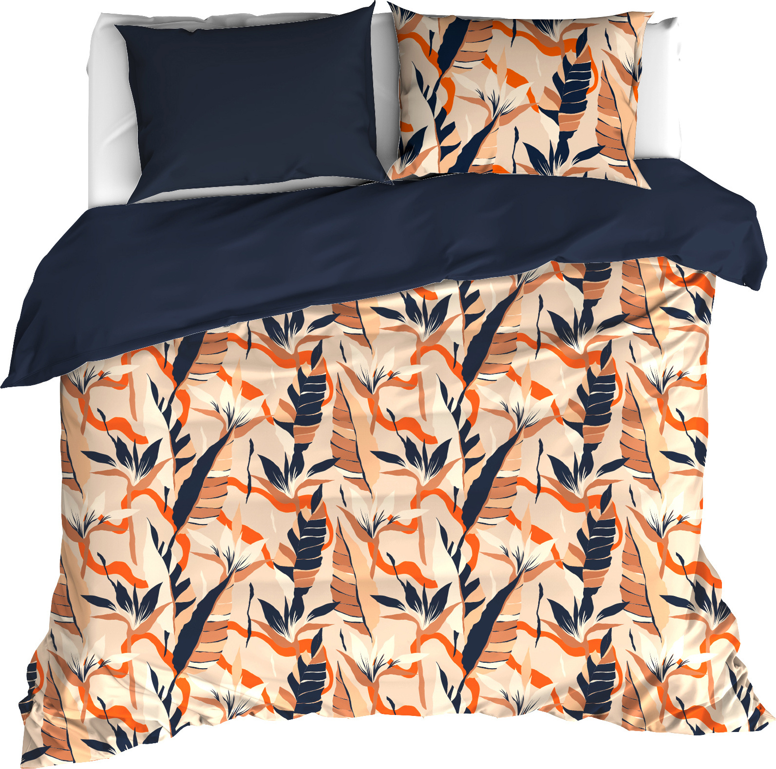 De Witte Lietaer Bettbezug, Junglecat Dress Blues – 260 x 240 cm + 60 x 70 cm – Baumwollsatin