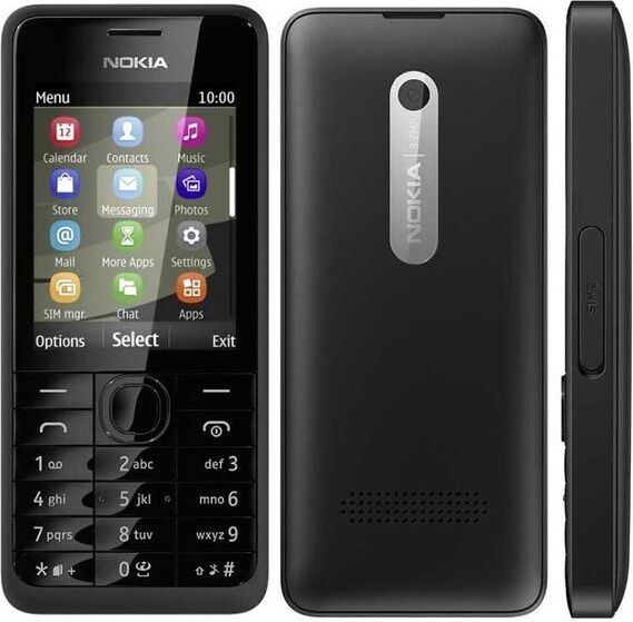 Nokia 301 black Bez simlocku Originálny špičkový mobilný telefón Prijateľné