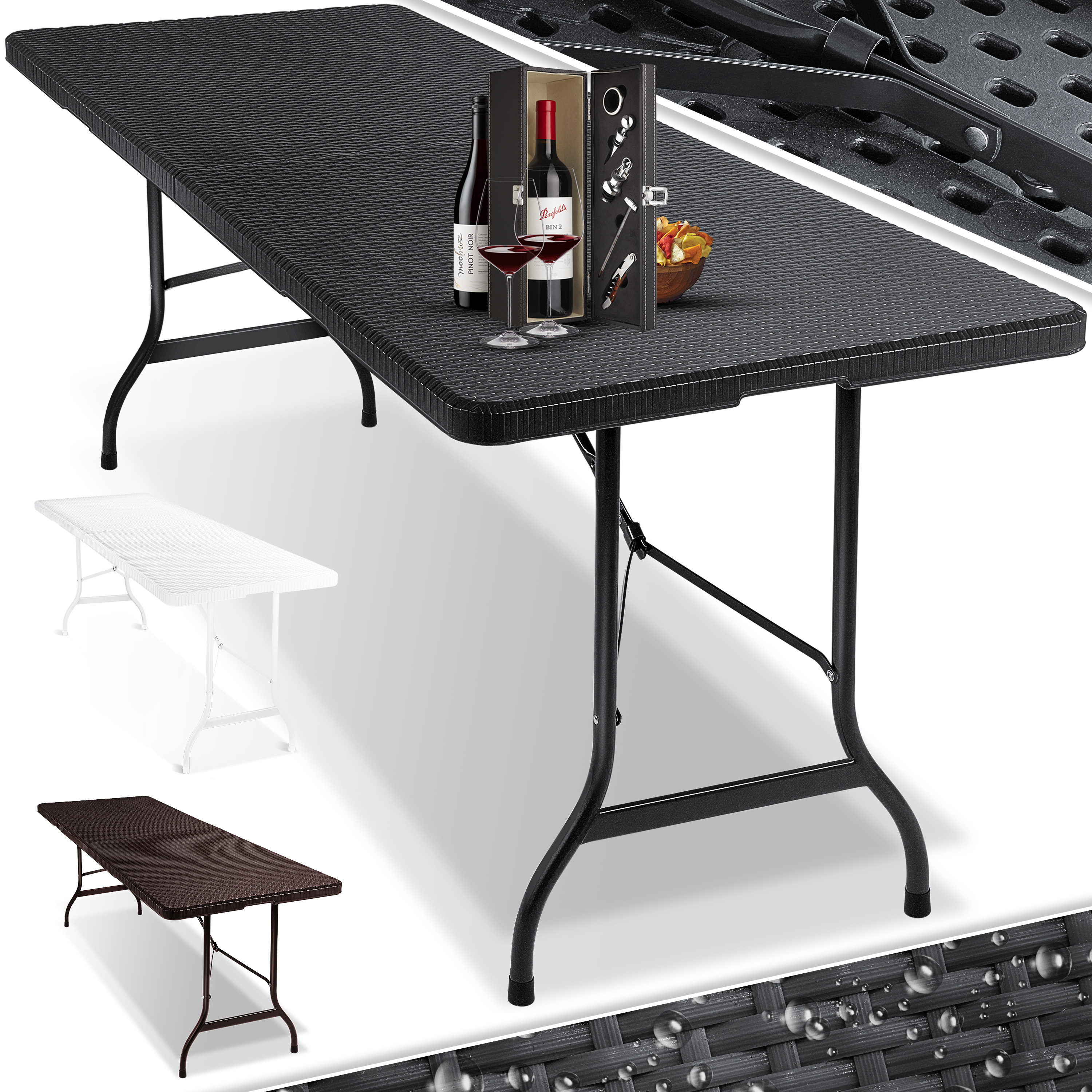 DE 120 cm Campingtisch Klapptisch Gartentisch Höhenverstellbar Tisch BBQ Outdoor 
