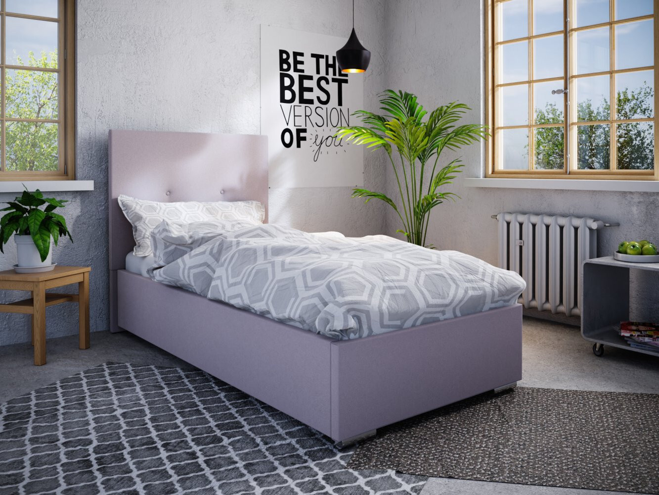 Einzelbett 90x200 FLEK 2 - rosa