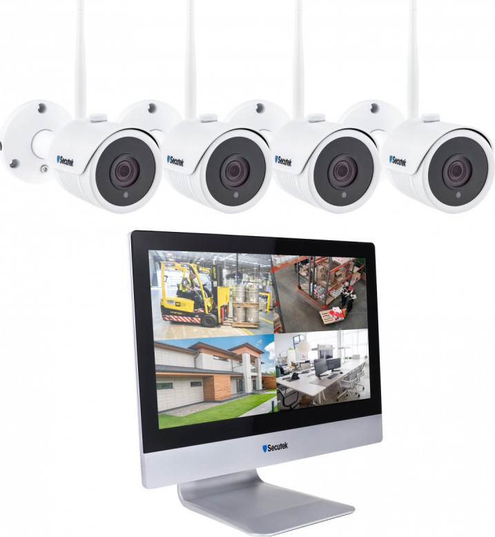 WiFi kamerový systém Secutek SLG-WIFI3604M4FE200 - 4x 2MP kamera, 12" NVR