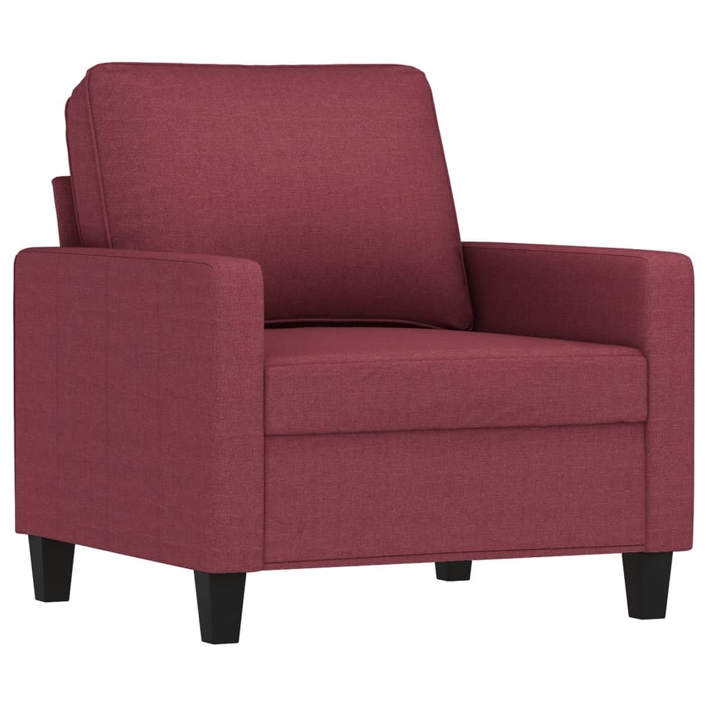 Syfax Weinroter strapazierfähiger Stoff Sessel, 60 cm breit, 80 cm hoch, 77 cm tief, 110 kg Tragfähigkeit 471359153