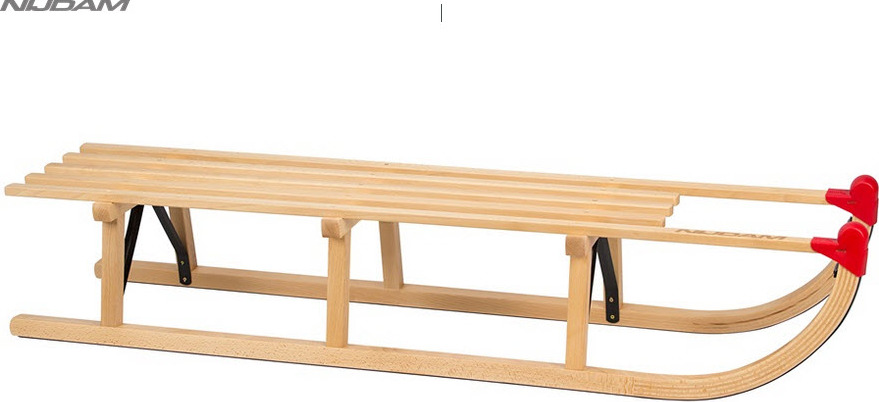 Nijdam Holzschlitten Sledge Wood - Davos 120 cm Neu er456