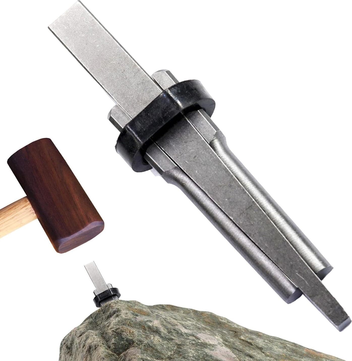 Zimtky Steinspaltkeile – Zementspalter, robuster Steinspalter | Keil- und Federscheiben, Mauermeißel, Spaltwerkzeuge, Steinspalter, Steinbruchwerkzeug für Beton, Stein, Eisen, Gummi Z241105QDLJZC21