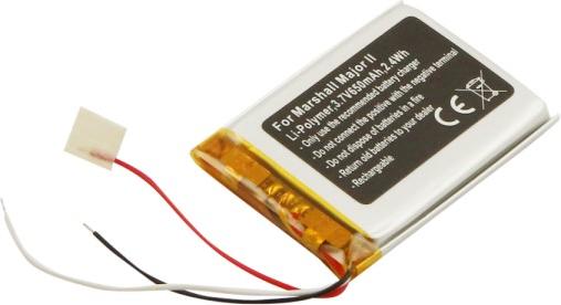 ECO Akku für Marshall Major II, Major II Bluetooth, Major III, Major III Bluetooth ersetzt LVDL603040 Li-Polymer, 3,7V, 650mAh 31242