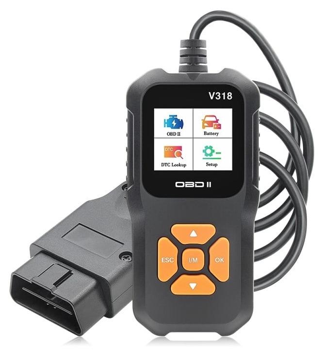 Techstar® V318 Fahrzeugdiagnosetester, Fehlercodes lesen/löschen, LCD, Batterie/Ladesystem-Scanner, ABS-Fehlercodes lesen/löschen, Live-Datenanzeige