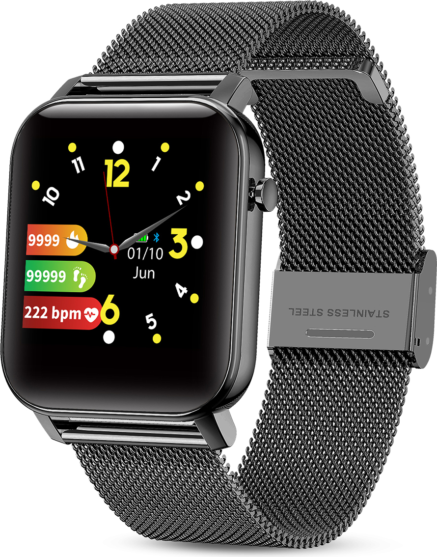 GOKOO bluetooth Smartwatch 1,4-palcový IPS HD dotykový displej Fitness Tracker Vodotesné stopky Krokomer Náramkové hodinky s monitorom spánku Monitor srdcovej frekvencie Ovládanie hudby Hodinky - čierne