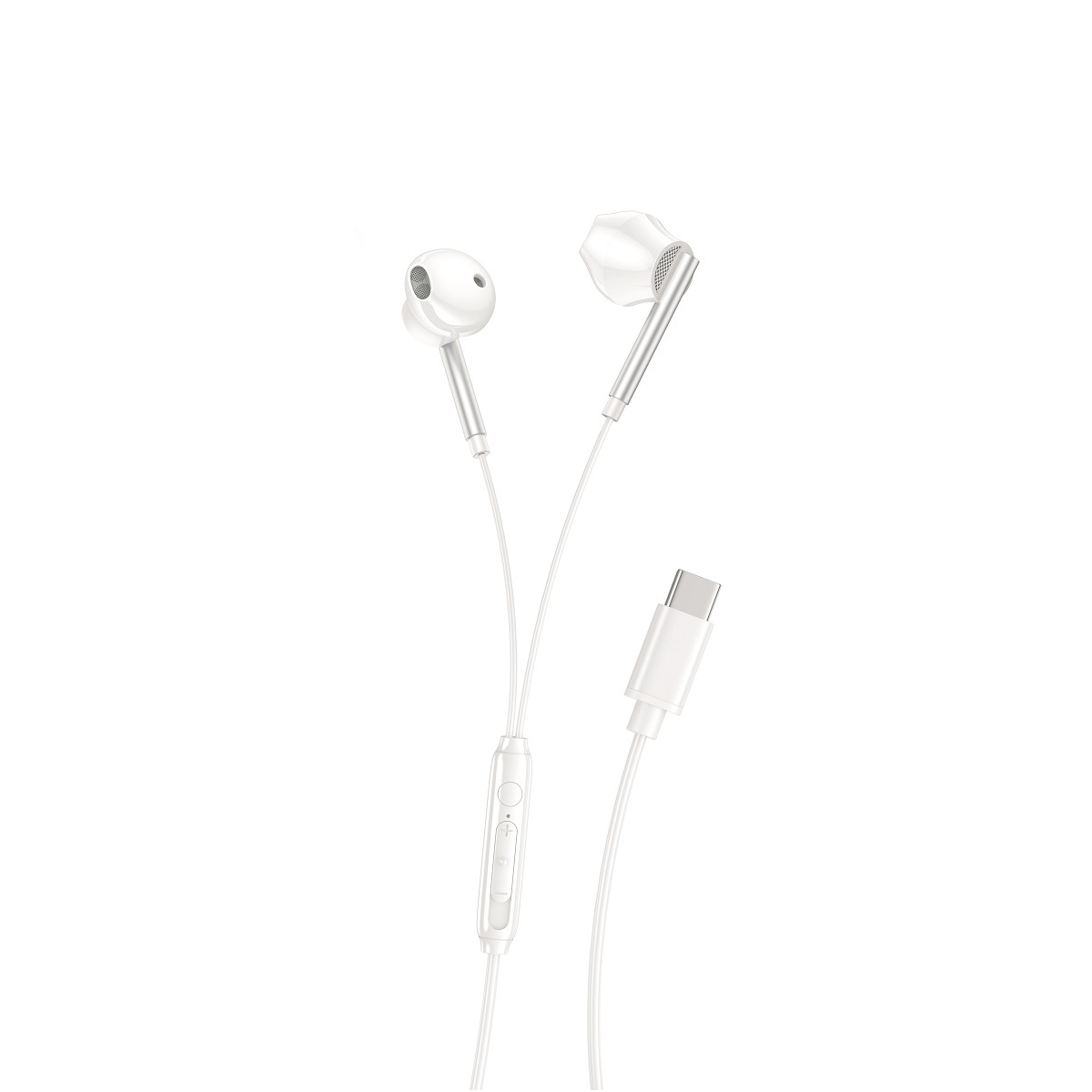Káblové slúchadlá s pripojením USB-C v bielej farbe Slúchadlá do uší 1,2 m