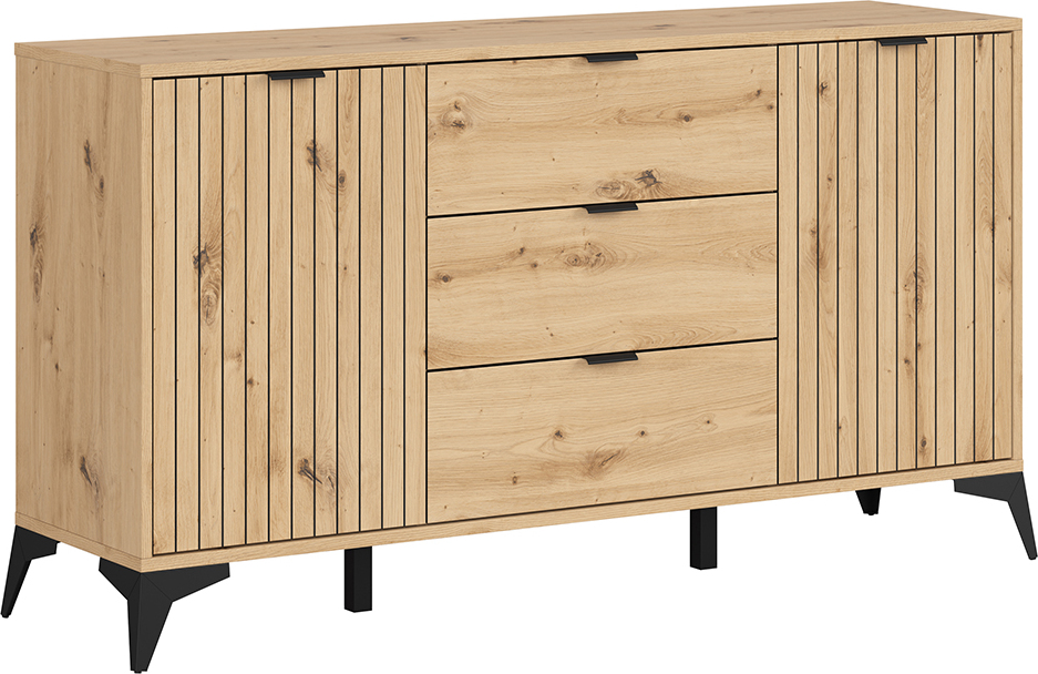 Buffet Mao mit 3 Schubladen und 2 Türen, Holzoptik, 150cm