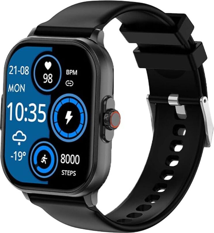 Black Square - Zdravotné hodinky SmartWatch - EKG + funkcia HRV - BT Bluetooth - spánková apnoe - krvný tlak - silikónový remienok čierny, 14-24