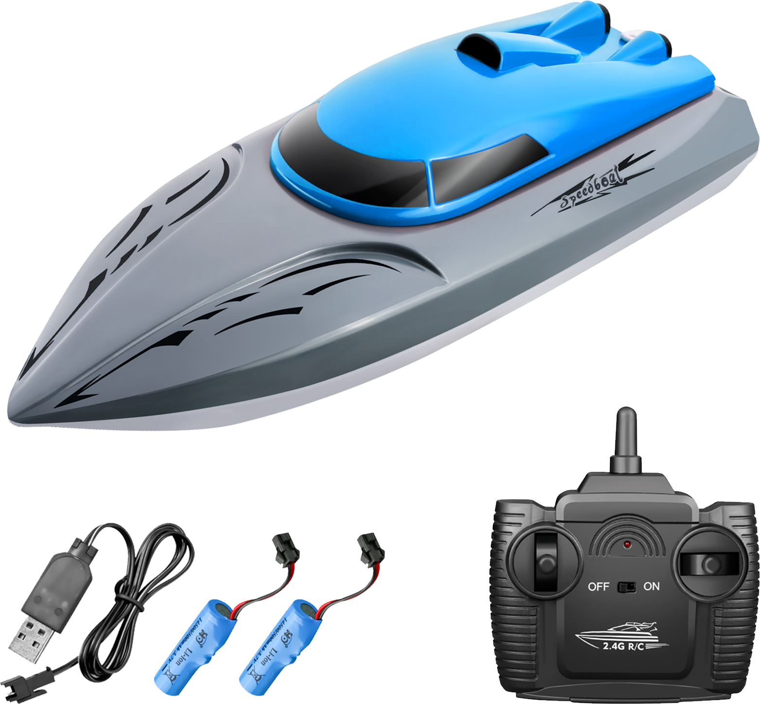 andoer 806 2.4G RC Boot Fernbedienungsboot 20KM / h Wasserdichtes Spielzeug Hochgeschwindigkeits RC Boot Rennboot Geschenk f¹r Kinder