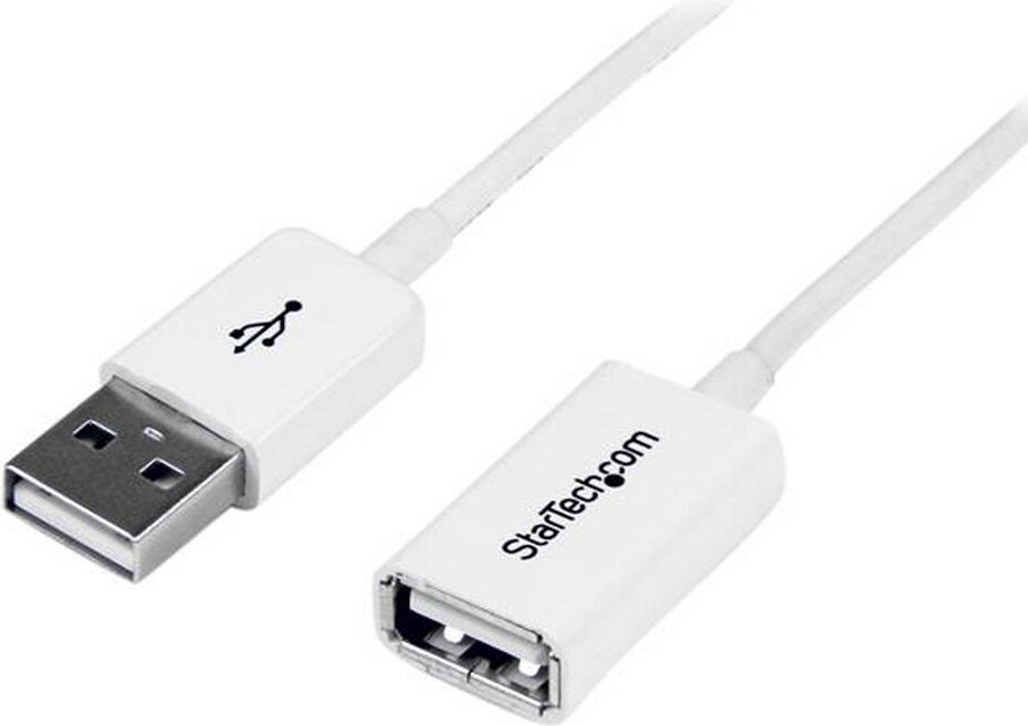 StarTech.com 1m USB 2.0 Verlängerungskabel A auf A - Stecker/Buchse - Weiß - USB A (St) USBEXTPAA1MW