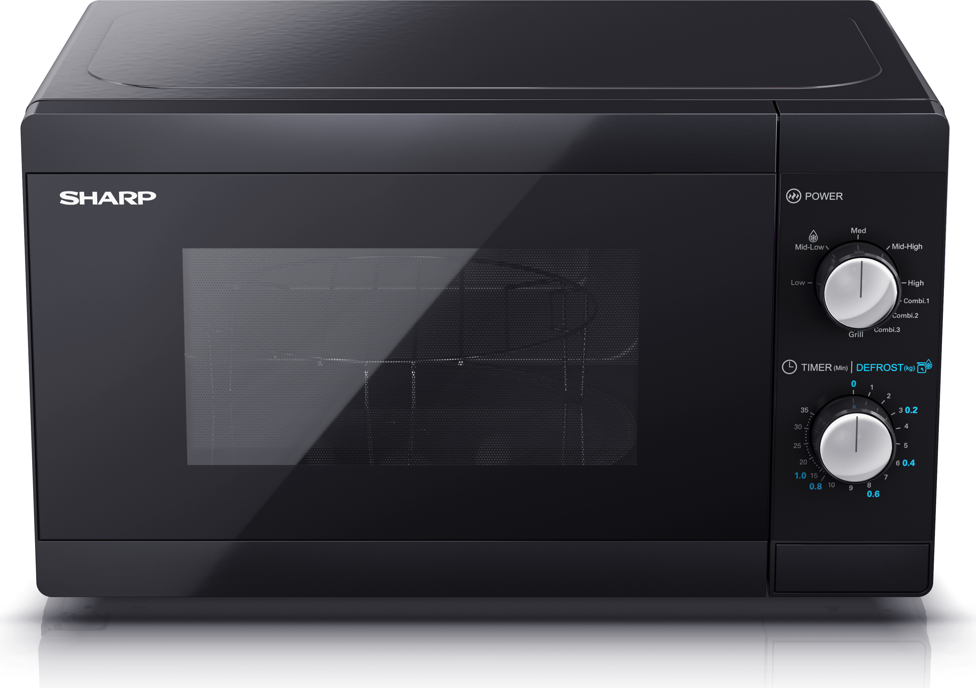 SHARP YC-MG81EW Micro-ondes Grill 28L – 900W + 1100W Grill, 11 Niveaux, Écran Numérique, Fonction ECO, Blanc