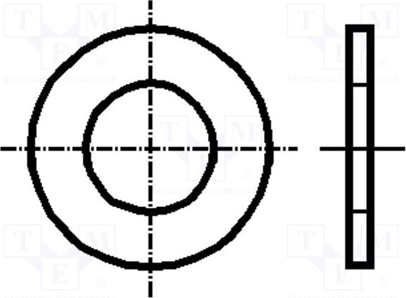 TNE 100x Unterlegscheibe rund A2 Edel K2.7/D125-A2 Unterlegscheiben D=6,5mm M2,5 h=0,5mm _1GH_K2.7/D125-A2
