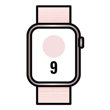 Apple Watch Series 9/ GPS/ 45 mm/ Cellular/ Caja de Aluminio Rosa/ Correa Deportiva Loop Rosa Claro
