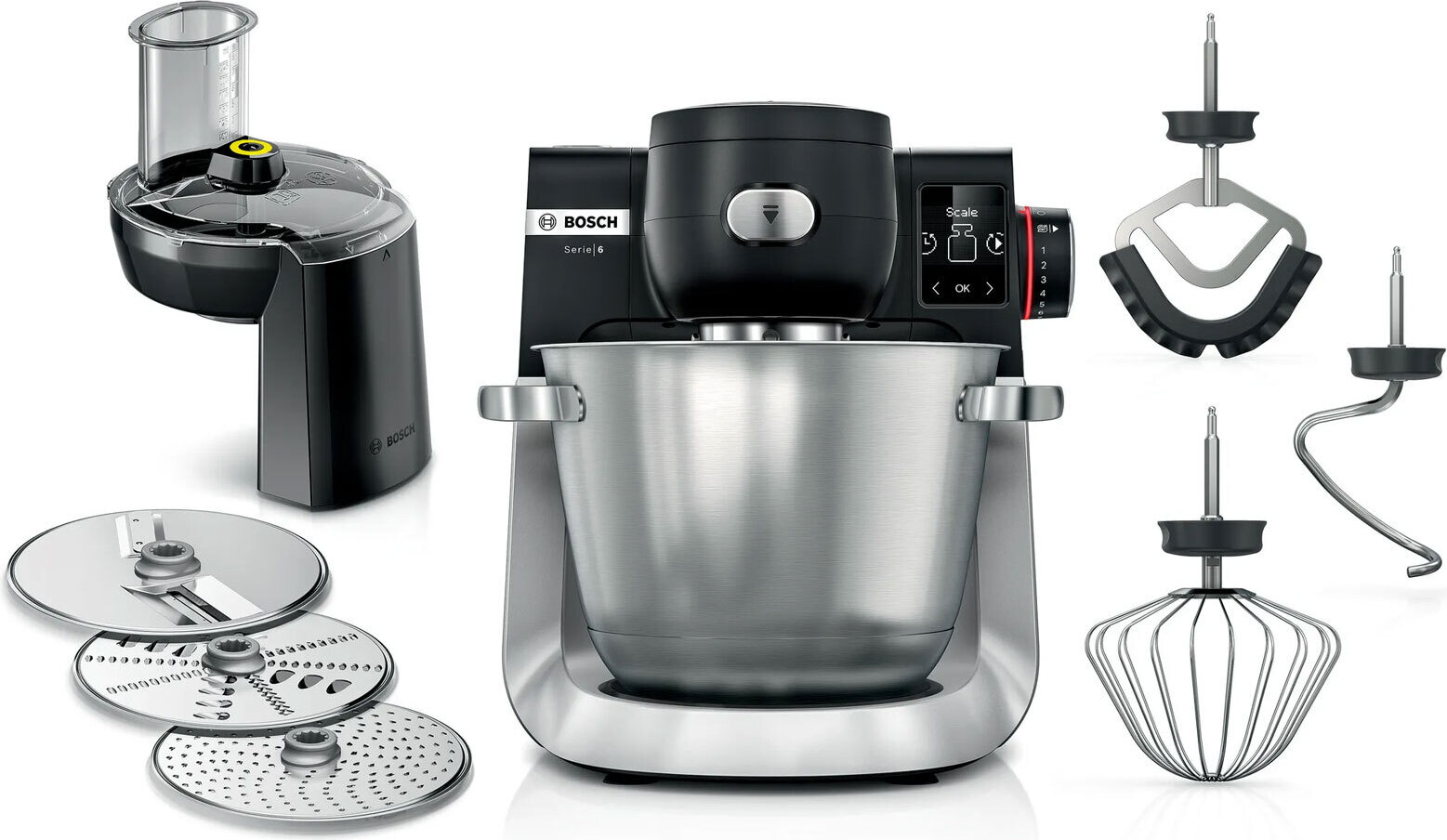 Bosch Serie 6 MUMS6ZS13D, 5,5 L, Čierna, Nerezová oceľ, 3,5 kg, 2,5 kg, Chyba, Áno, 6,35 cm (2.5")
