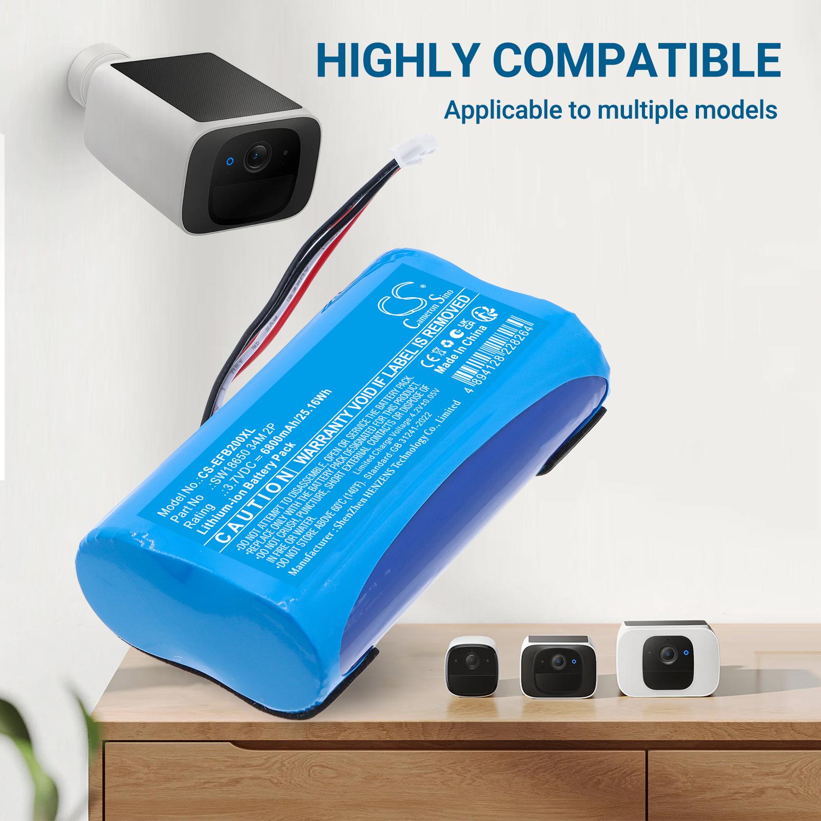 TECHTEK Akku Kompatibel mit [Eufy] 2K Solar Security Camera S220 SoloCam Wireless Outdoor Camera Night Vision, AKT8223, Security S220 SoloCam, T3814,