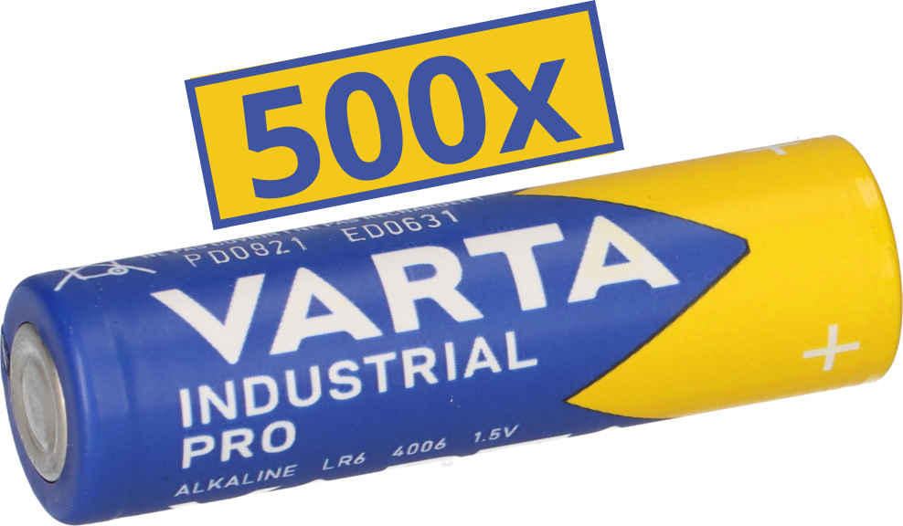 500x VARTA Industrial Pro AA LR6 4006 1,5V – Industrie Vorrat 1234
