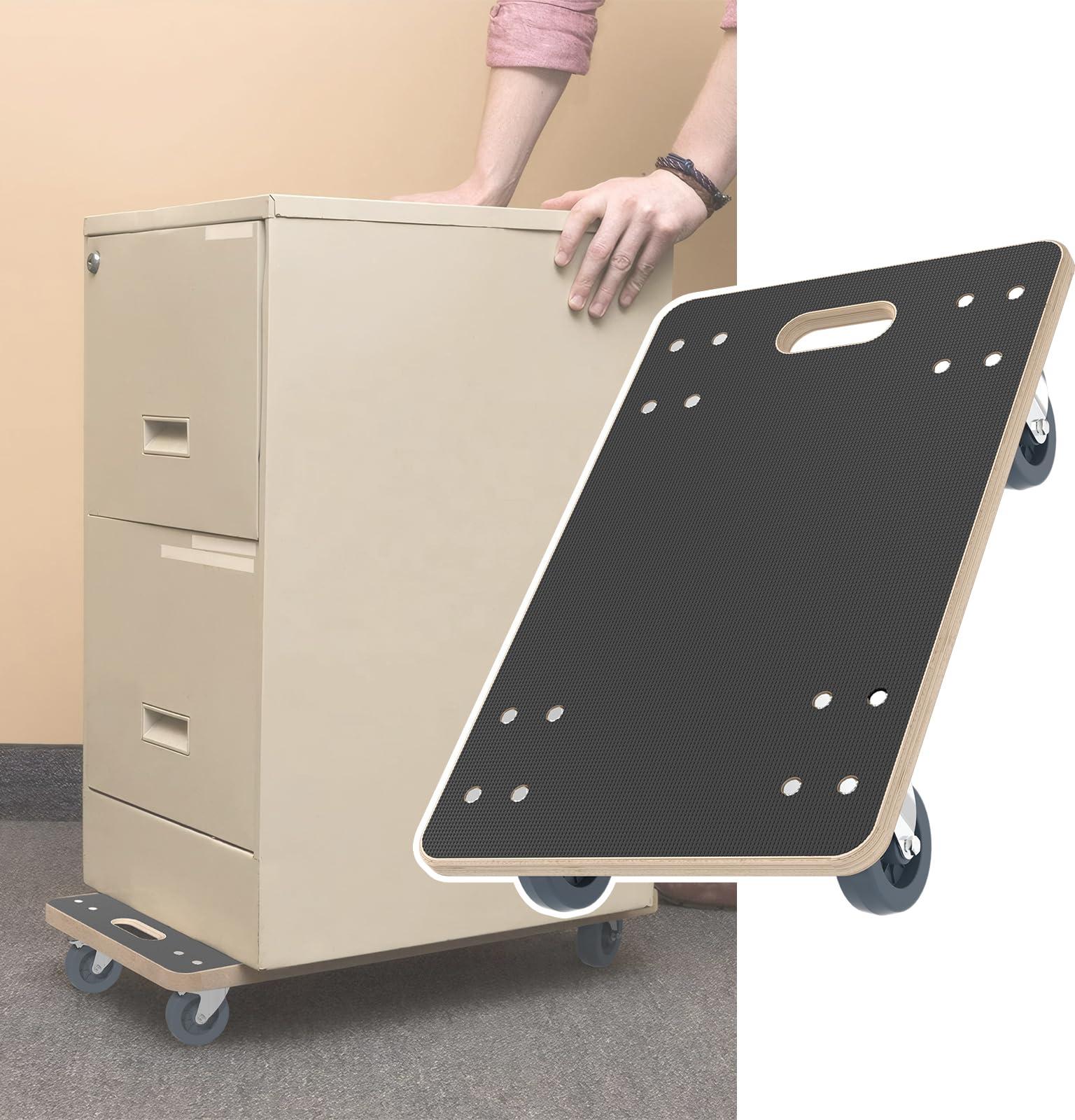 TRMLBE Rollbrett 1x Transportroller Brett 60 x 40 cm Möbeltransportrollen mit Universal Räden mit Bremse bis 200KG Möbelroller Transporter, für Haus Supermarkt Fabrik