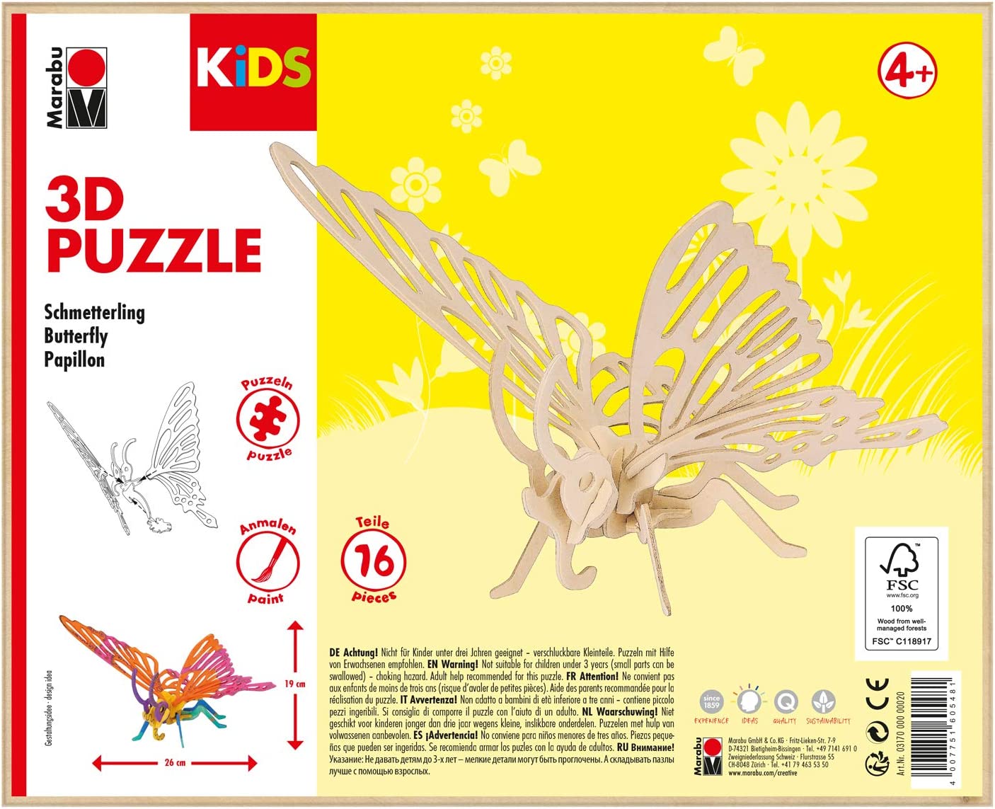 Marabu KiDS 3D Puzzle Schmetterling 0317000000020