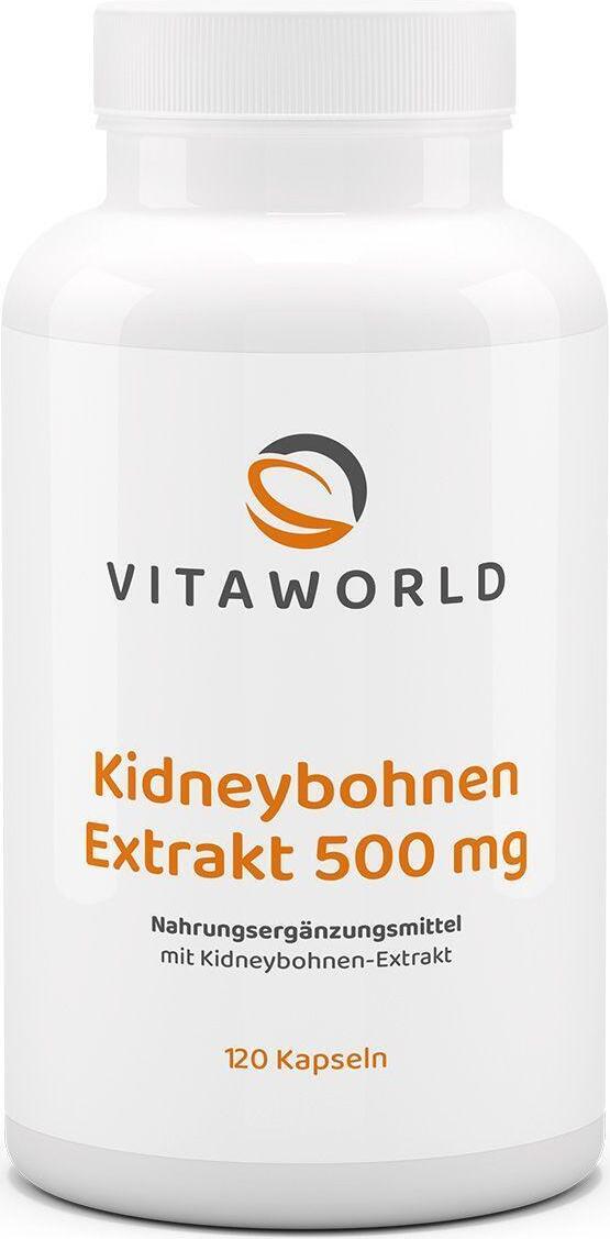 Vitaworld Kidney Bohnen Extrakt 500 mg | 120 Kapseln | mit Phaseolin als natürlicher Kohlenhydratblocker | vegan 09719230