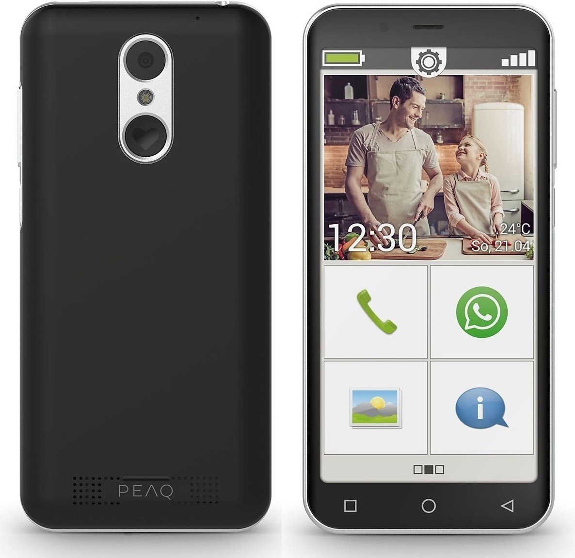 PEAQ PSP 400 Schwarz 3GB/32GB Senioren Android Smartphone