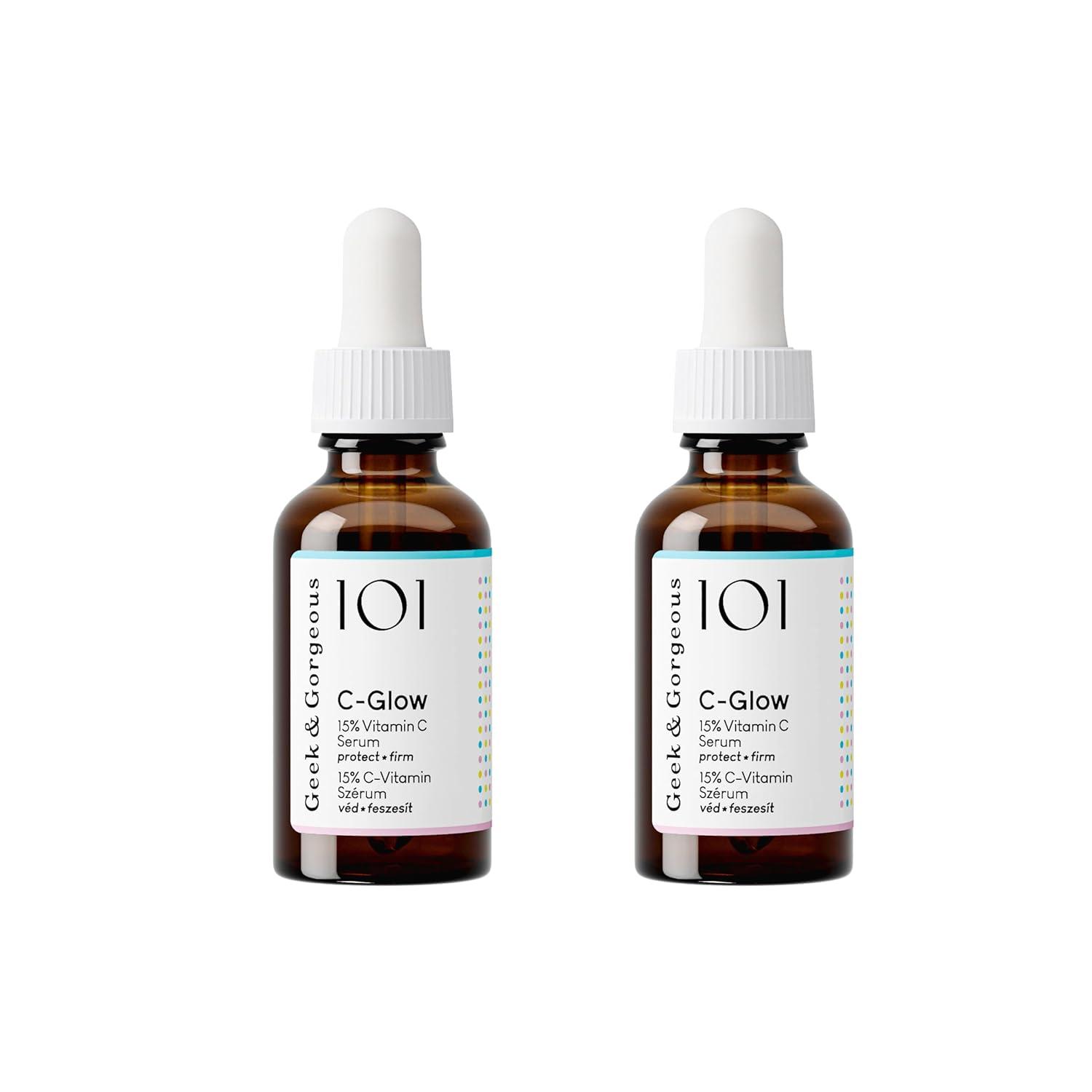 Geek & Gorgeous - C-Glow - 15% Vitamin C + Ferulic acid & Vitamin E Serum, protects against environmental damage, boosts collagen & evens skin tone