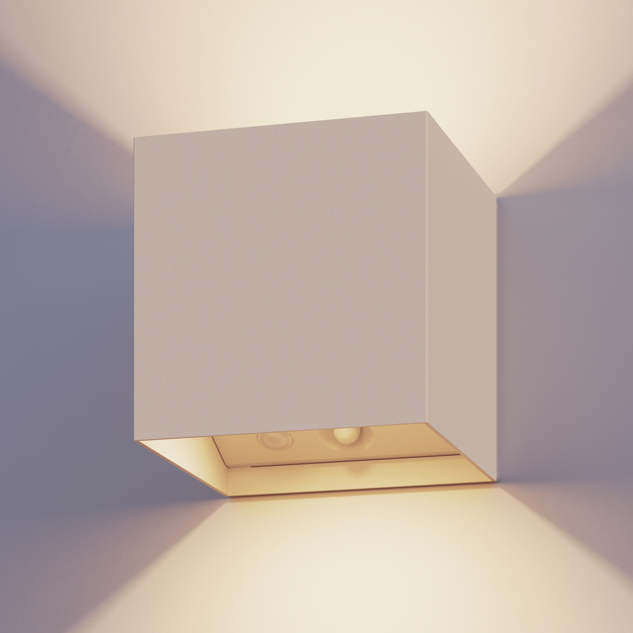 Calex Volterra Wandleuchte, für Außen & Innen, warmweißes Up & Down Licht, Akku aufladbar mit USB-C, kabellos, Bewegungsmelder, wasserdicht, Sand 4301003401