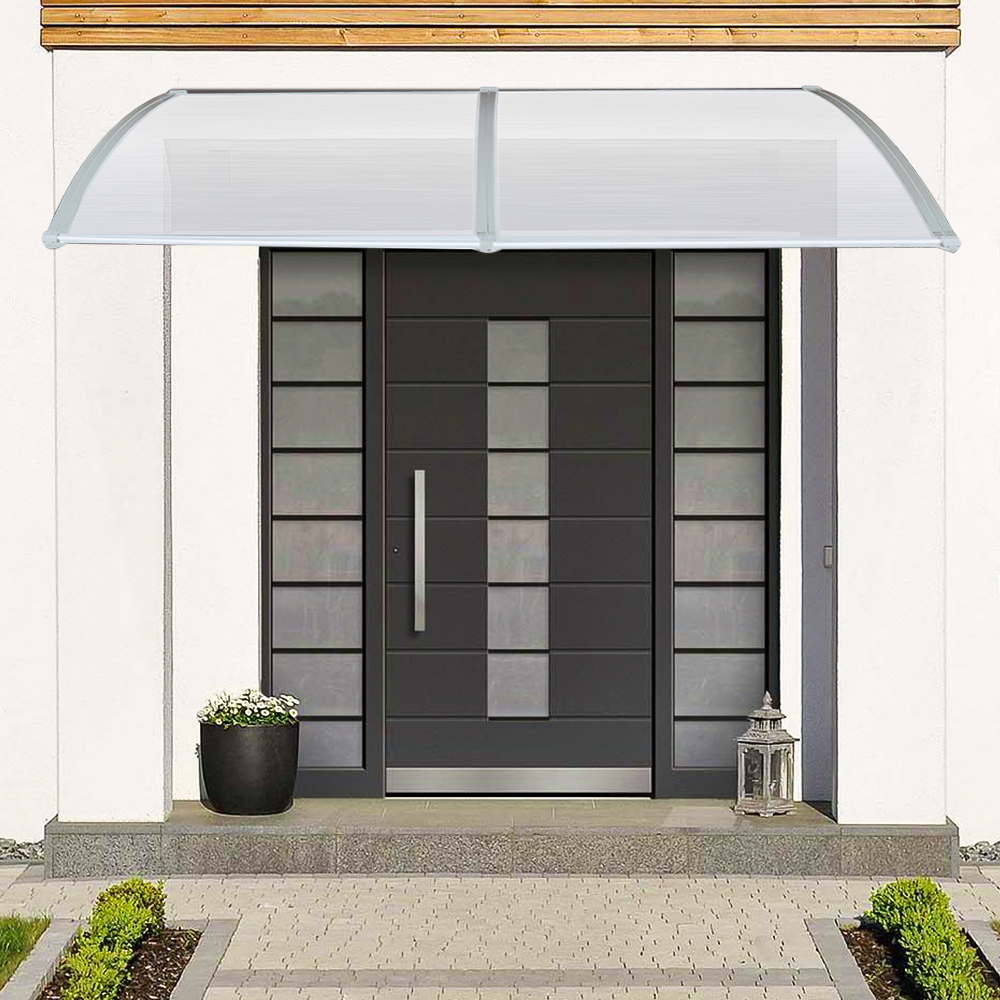 Belfoyer Türüberdachung Wasserdichte Haustür Vordach Überdachung Haustür aus Aluminium und Polycarbonat für Türdach,Balkon 80x240cm 350204