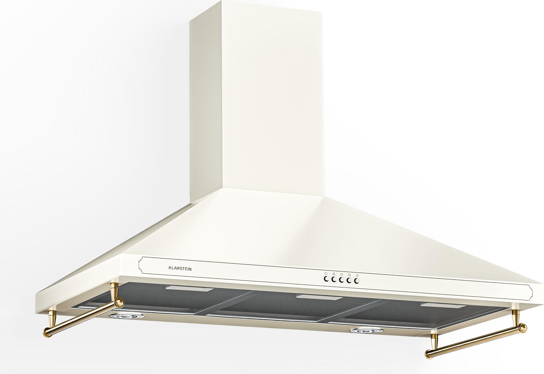 Klarstein Dunstabzugshaube für die Küche, Abzugshaube Umluft/Abluft, Dunstabzugshaube 90 cm, Dunstabzugshaube mit Spülmaschinenfestem Filter, Dunstabzug Leise, Dunstabzugshauben mit 645m³/h Luftstrom