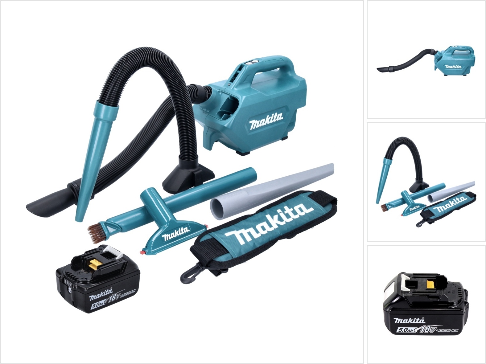 Akumulátorový vysávač Makita DCL 184 T1 18 V 54 mbar 0,5 l + 1x akumulátor 5,0 Ah - bez nabíjačky