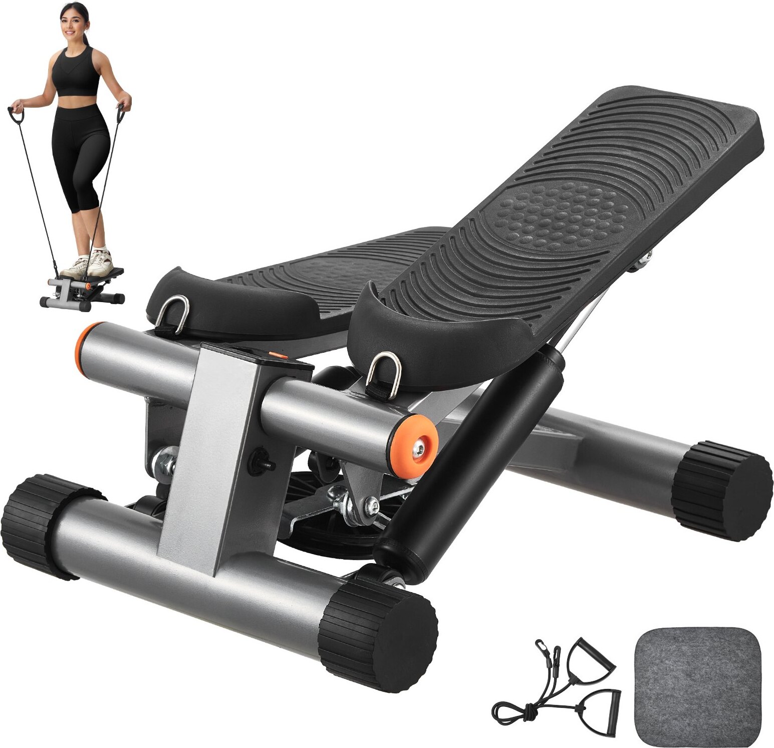 Zerbaco Mini Stepper Stair Stepper Stepping Treppenstepper mit Widerstandsband