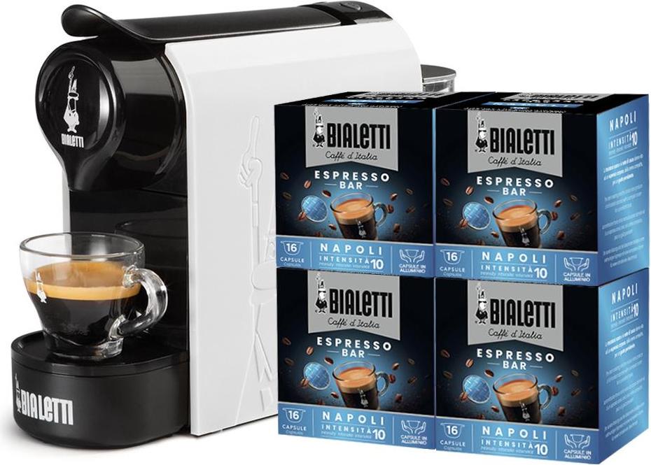 Bialetti 098150541/NP, Kávovar na kapsule, 0,5 L, Kávová kapsula, 1200 W, Čierna, Biela