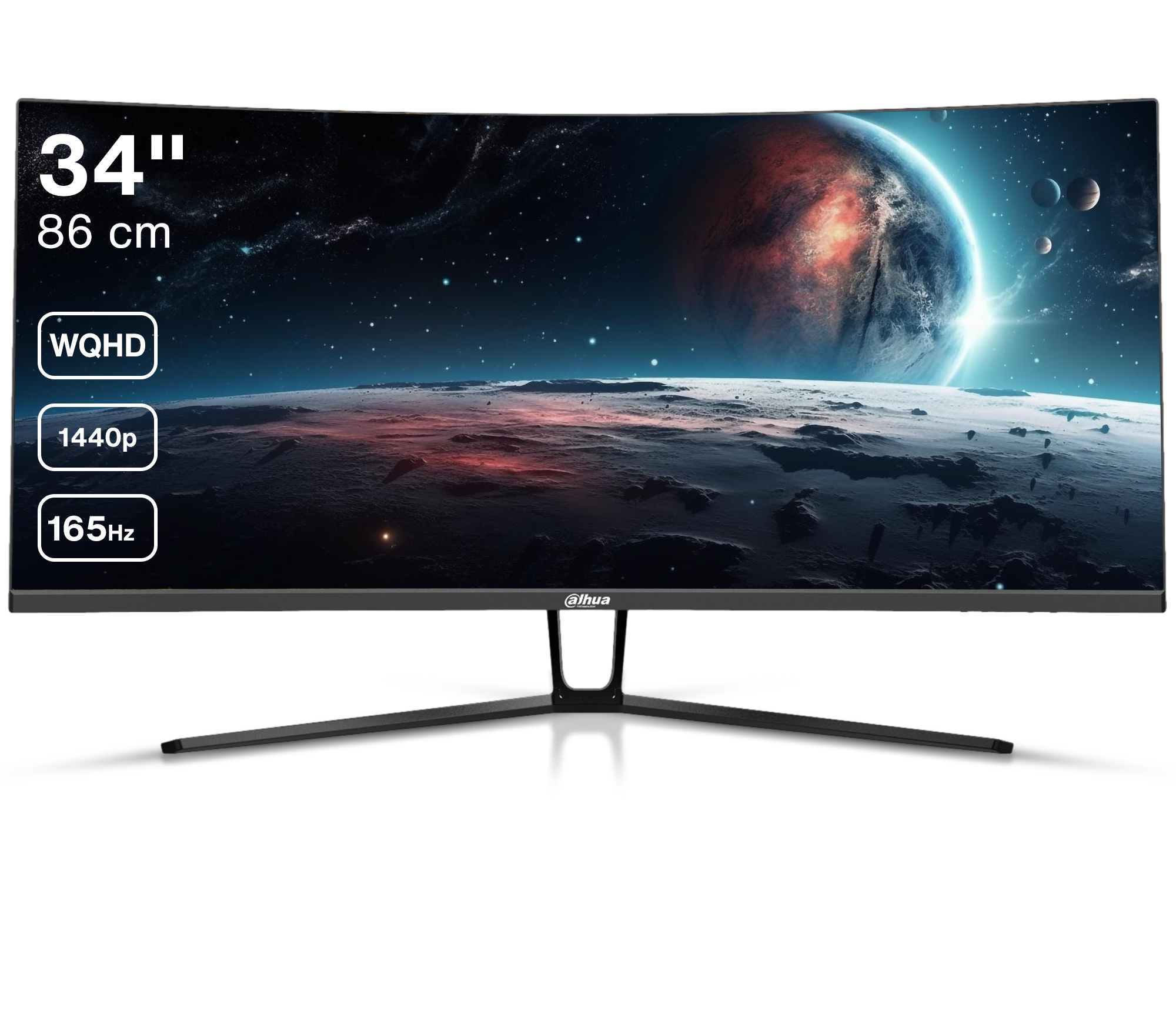 Počítačový monitor Dahua Technology LM34-E330C 86,4 cm (34") 3440 x 1440 pixelov UltraWide Quad HD LCD Black, Red