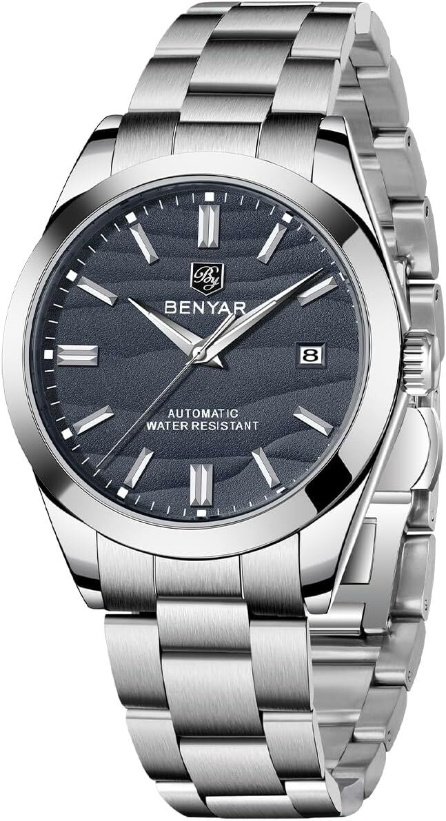 Pánske mechanické automatické hnutie 50 m Vodotesné Svetelný dátumový displej Ľahko čitateľný Príležitostný obchodný nerezová oceľ