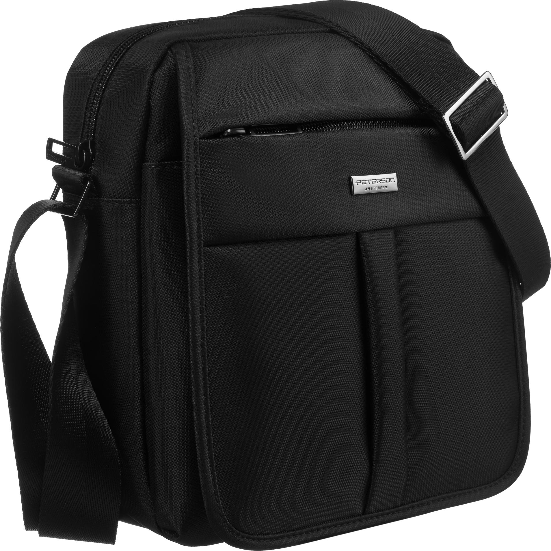 Peterson Herren Tasche Schultertasche Umhängetasche Mittelgroß Schwarz PTN7320470554