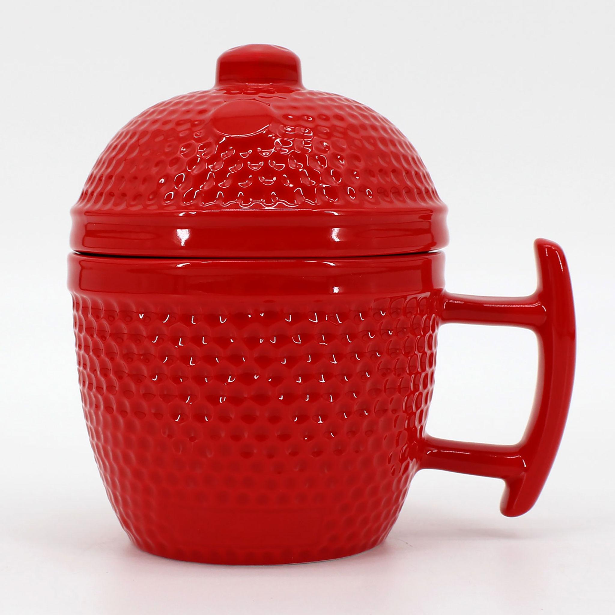 Tasse mit Deckel SOGAMBO-Grill-Design rot 22860