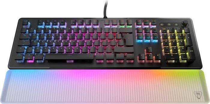 Gaming Tastatur TURTLE BEACH Vulcan II Max, Optisch Mechanisch, RGB Hintergrundbeleuchtung, 24 Smart Keys, Schwarz, Abnehmbare Handgelenkstütze TUR0731855210039