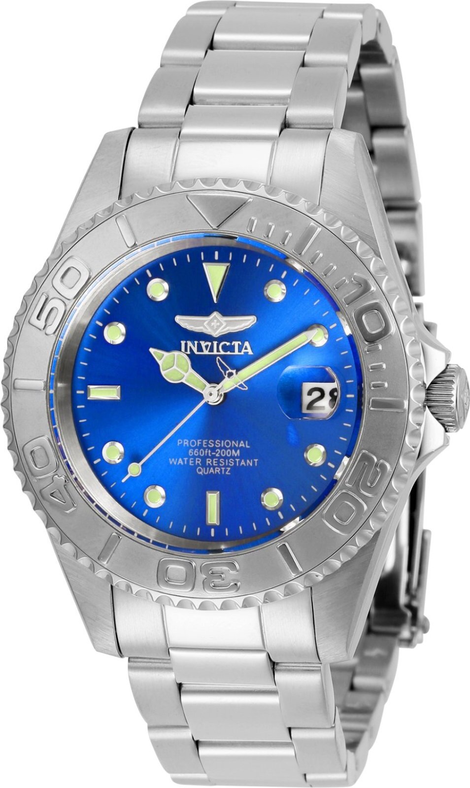 Invicta Pro Diver 29938 Pánske Hodinky - Quartz Hnací Mechanizmus - Nerezová Oceľ s Modrým Ciferníkom - 38 mm