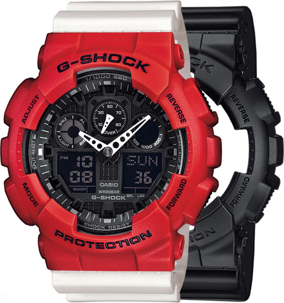 Casio G-Shock SET GA-100-1A1ER hodinky + BEZEL 10395289 + BAND 10366715 20BAR
