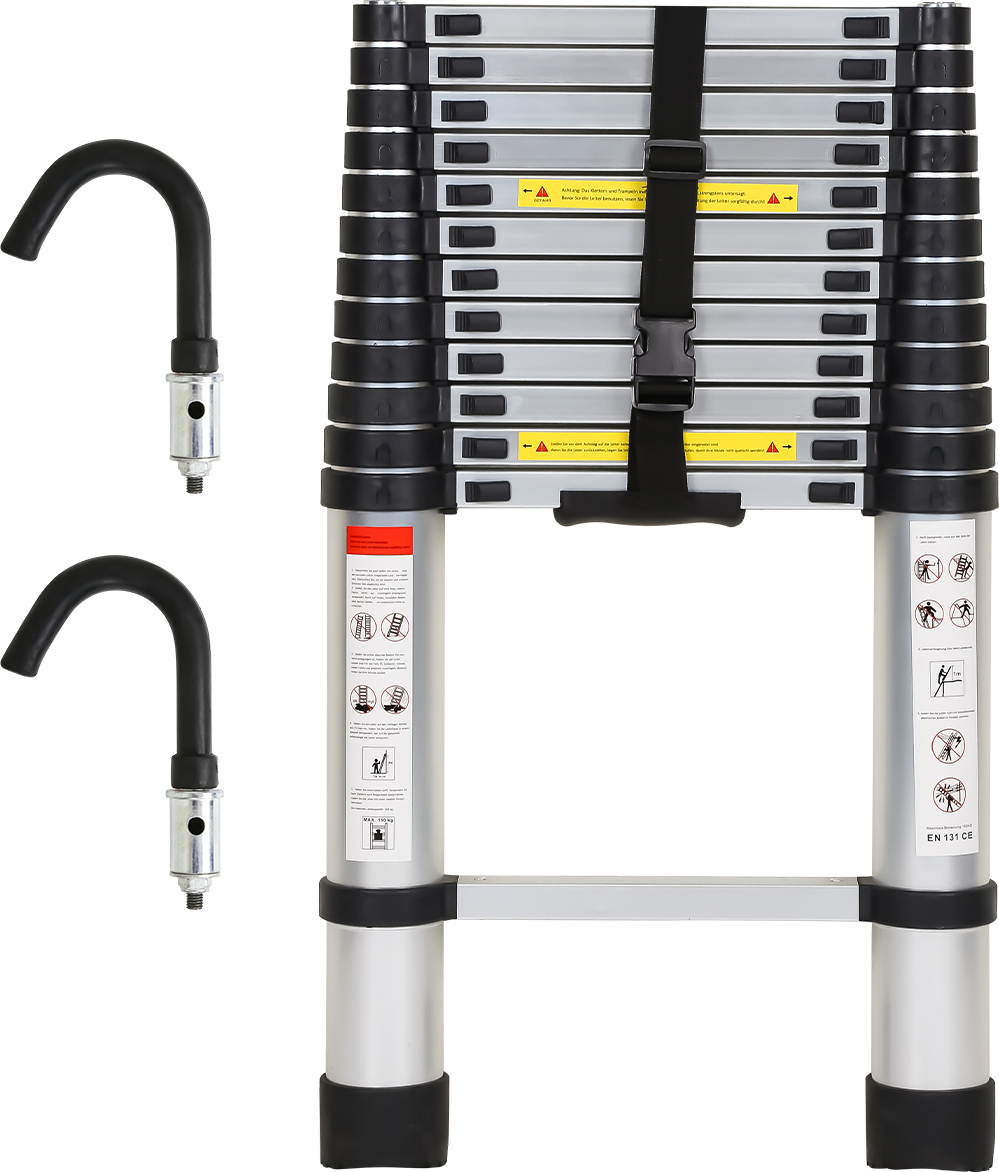 Jayseuw 3.8m Klappleiter Teleskopleiter Aluleiter Stehleiter Anlegeleiter Mehrzweckleiter Klappleiter RL-HG8393-1-EOhqa