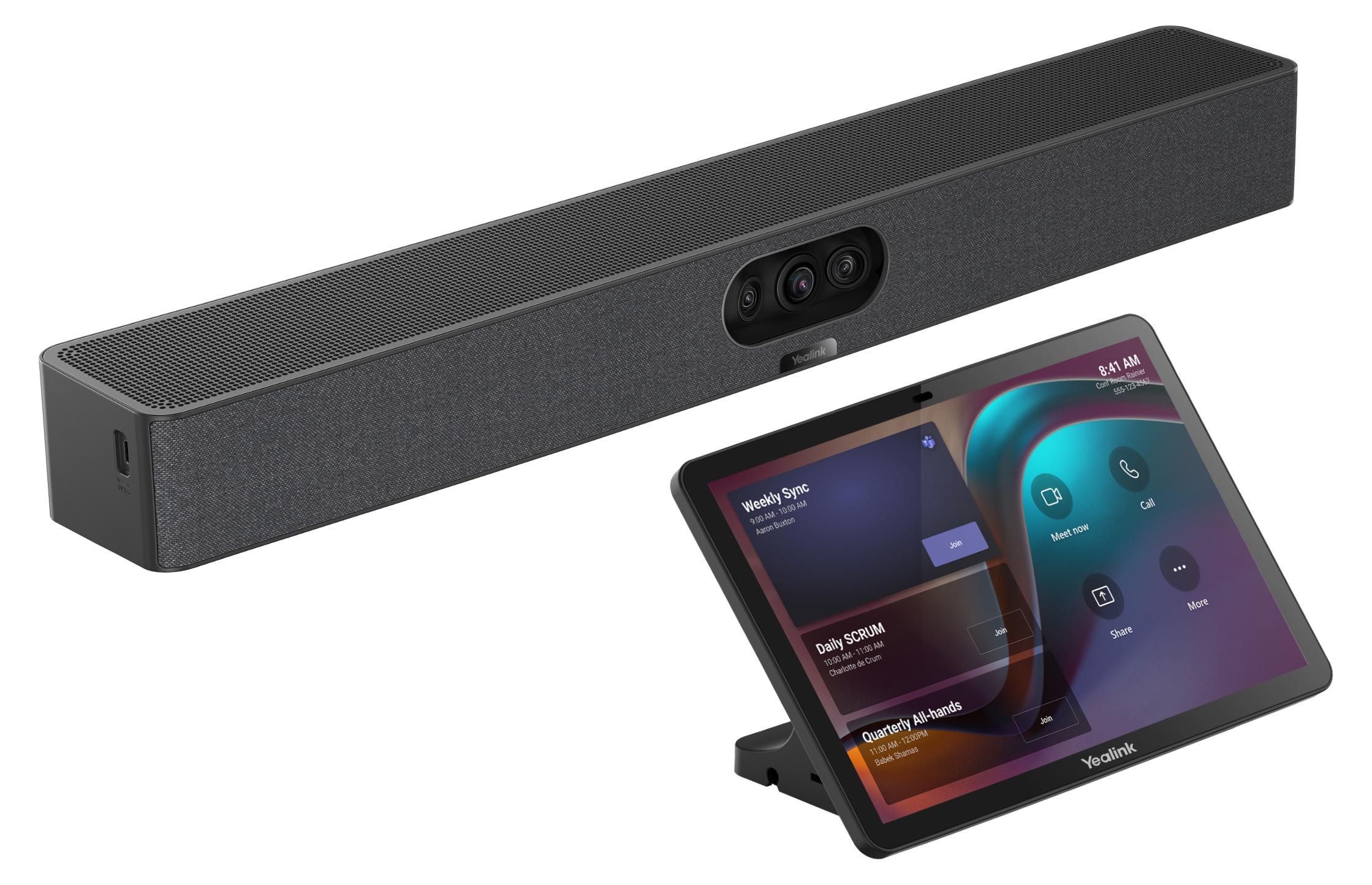 Yealink MeetingBar A25 Video Bar and CTP25 Touch Console Kit Bundle, 4K Ultra HD, 3840 x 2160 Pixel, 30 fps, Schwarz A25-031