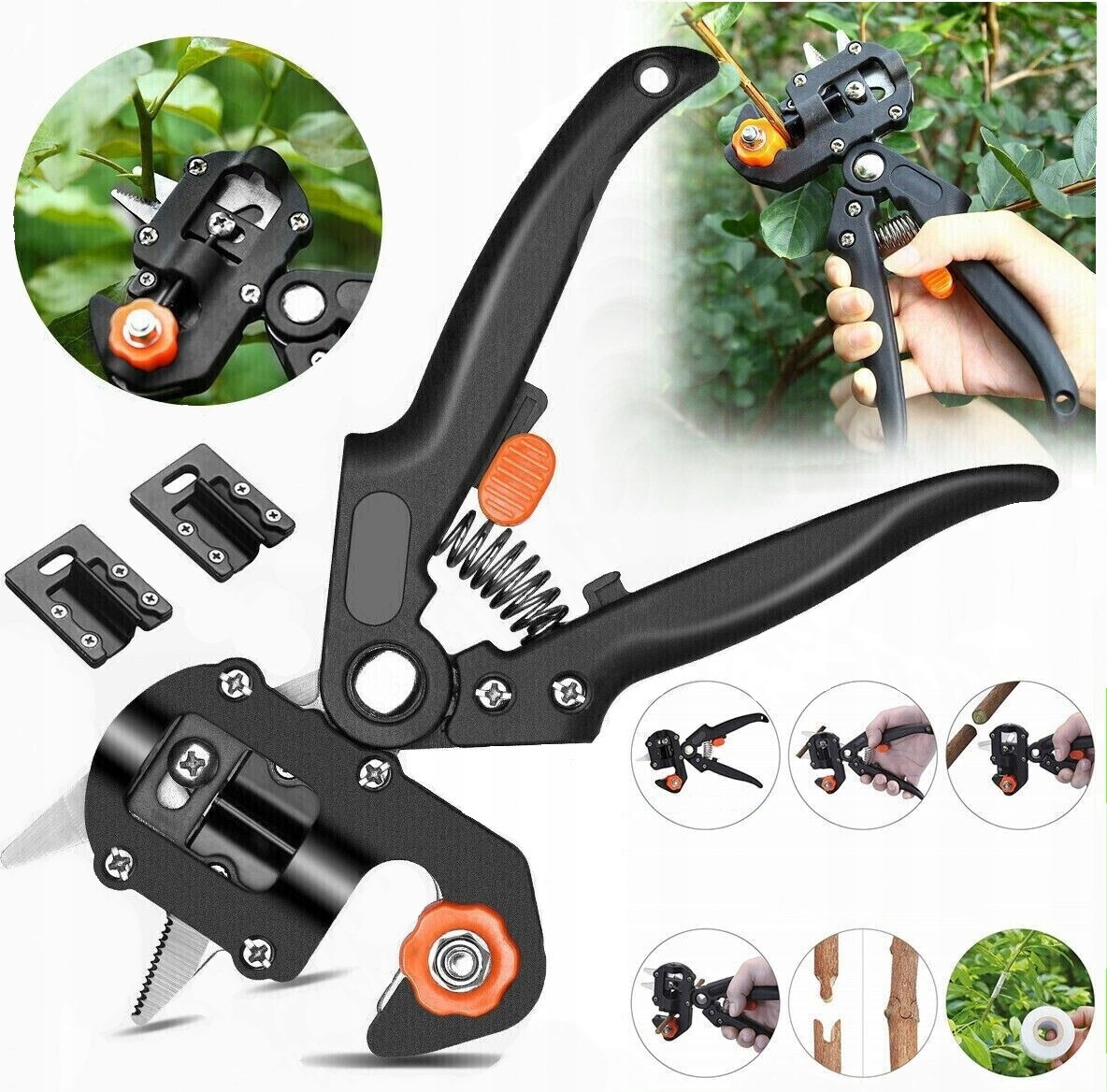 GEKO | Gartenschere für Obst, Baum, Pflanzen, Pfropfschere, Veredelungszange, Pfropfen Okuliermesser, Veredelungsschere, Rebenschere, Baumschere G71999